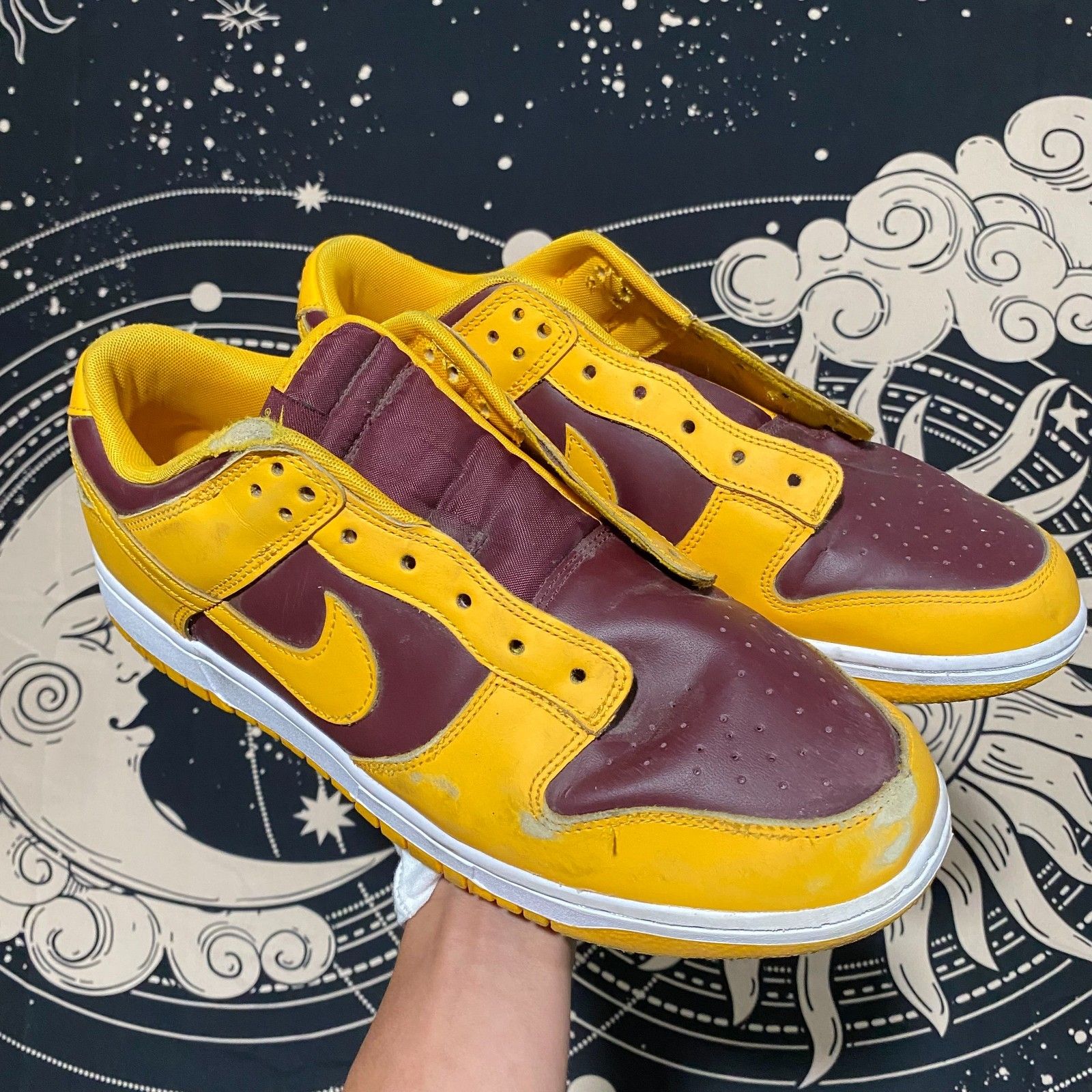 Nike Dunk Low Dd1391-702 Athletic Sneaker Men's 13 Yellow Leather Basketball